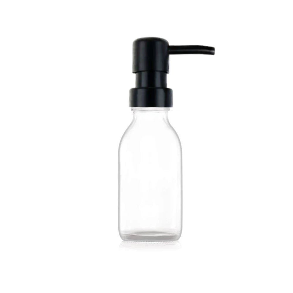 Clear Bottle 100ml with Black pump lid
