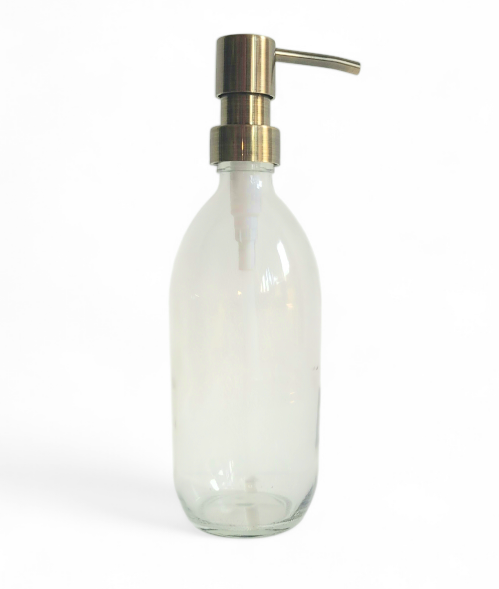 Clear Bottle & Metal Gold Lid