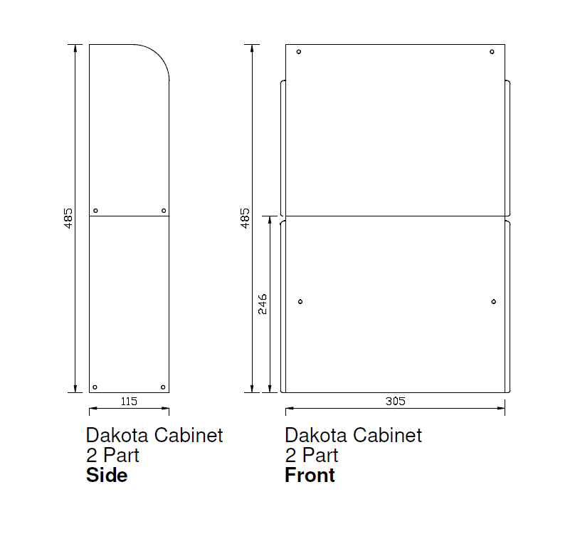 Dakota Modular Cabinet Red (3 parts)