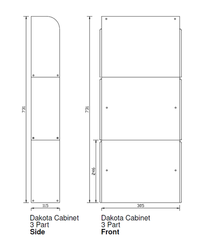 Dakota Modular Cabinet Red (3 parts)