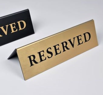 Reserved Table sign