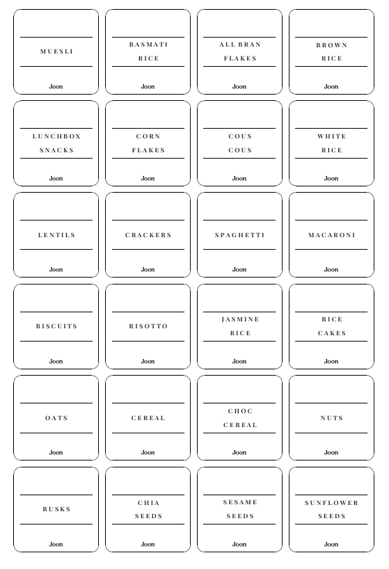 Pantry labels 24