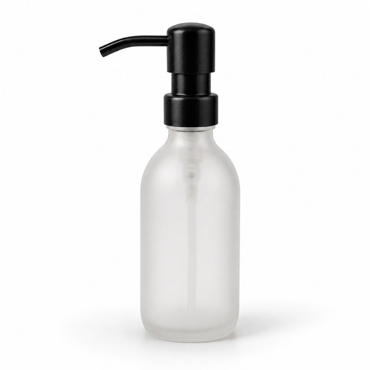 Frosted Bottle & Black Lid 200ml