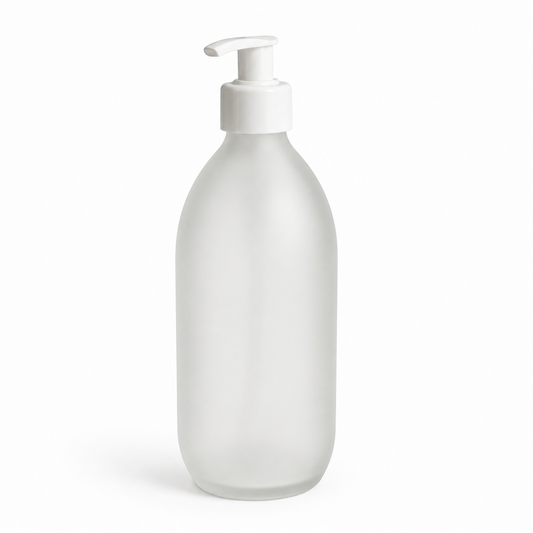 Frosted Bottle & White Lid 500ml
