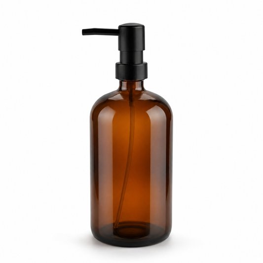 Amber Bottle & Black Lid 1 liter