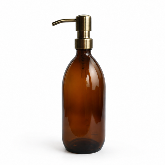 Amber Bottle & Gold Lid 500ml