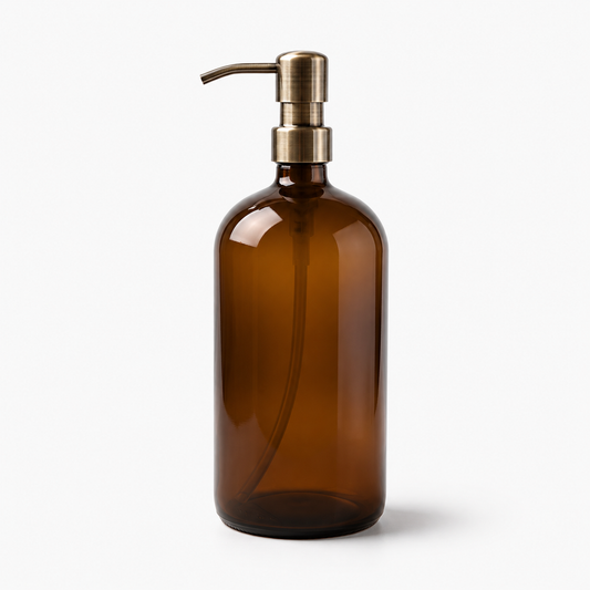 Amber Bottle & Gold Lid 1L