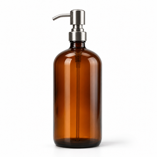 Amber Bottle & Silver Lid 1L