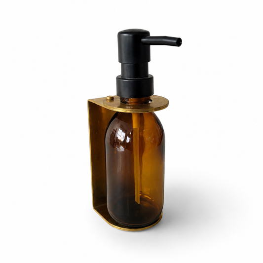 Dispenser Single Brass (200ml Amber)