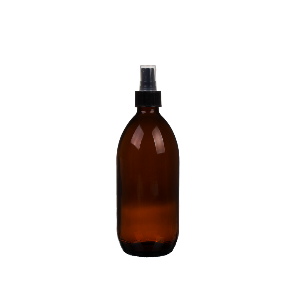 500ml amber glass bottle with Atomiser lid