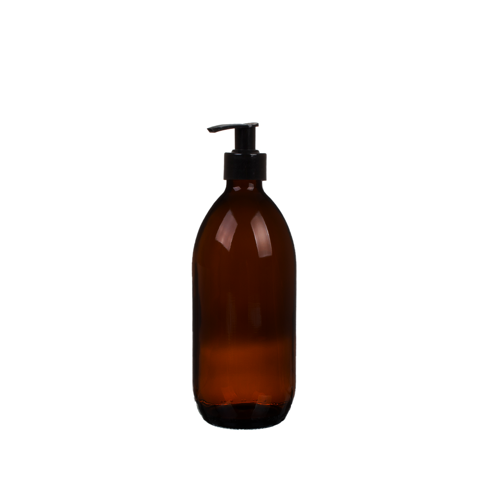Amber Bottle with pump lid