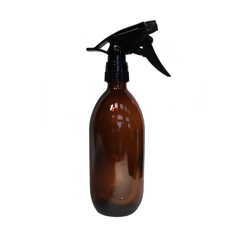 500ml amber bottle black  trigger spray lid